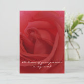 Einladung zur Hochzeit von rote Rosen (Stehend Vorderseite)