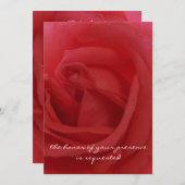 Einladung zur Hochzeit von rote Rosen (Vorne/Hinten)