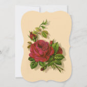 Einladung zur Hochzeit von rote Rosen (Rückseite)