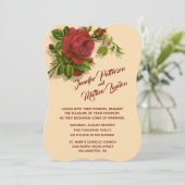 Einladung zur Hochzeit von rote Rosen (Stehend Vorderseite)