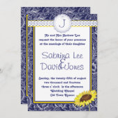 Einladung zur Hochzeit von Royal Blue and Yellow S (Vorne/Hinten)