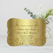 Einladung zur Hochzeit von Royal Gold Abstrakt Pea (Stehend Vorderseite)