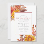 Einladung zur Hochzeit von Rustic Fall Floral Wate (Vorderseite)