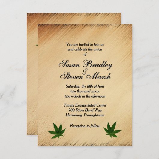 Einladung zur Hochzeit von Rustic Weed Tickets (Vorne/Hinten)