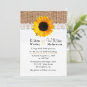 Einladung zur Hochzeit von Rustikal-Burlap und Son (Stehend Vorderseite)