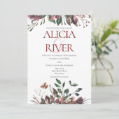 Einladung zur Hochzeit von Rustikal Dark Fall Flor (Stehend Vorderseite)