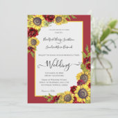 Einladung zur Hochzeit von rustikal-gelber Sonnenb (Stehend Vorderseite)