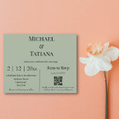 Einladung zur Hochzeit von Salbei-Grün-uAwg qr