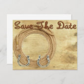 Einladung zur Hochzeit von Save the Date Western (Vorne/Hinten)