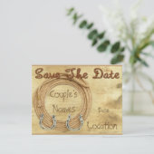 Einladung zur Hochzeit von Save the Date Western (Stehend Vorderseite)