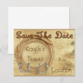 Einladung zur Hochzeit von Save the Date Western (Vorne/Hinten)