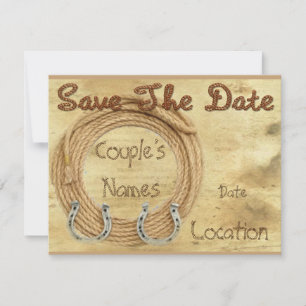 Einladung zur Hochzeit von Save the Date Western