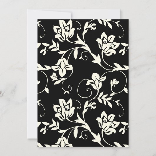 Einladung zur Hochzeit von Schwarz und Creme (Rückseite)