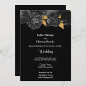 Einladung zur Hochzeit von Schwarz und Gold (Vorne/Hinten)