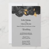 Einladung zur Hochzeit von Schwarz und Gold (Vorderseite)