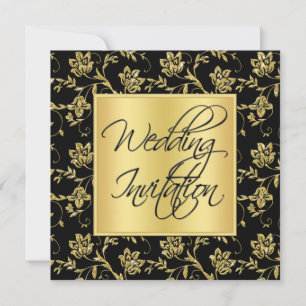 Einladung zur Hochzeit von Schwarz und Gold