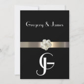 Einladung zur Hochzeit von Schwarz und Gold (Vorderseite)
