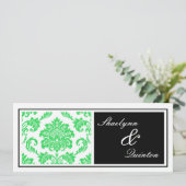 Einladung zur Hochzeit von Schwarz und Grün (Stehend Vorderseite)