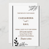 Einladung zur Hochzeit von Schwarz und Weiß (Vorne/Hinten)