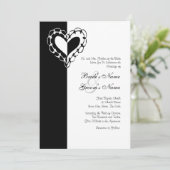 Einladung zur Hochzeit von Schwarz und Weiß (Stehend Vorderseite)