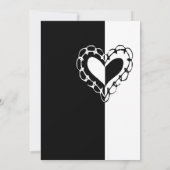 Einladung zur Hochzeit von Schwarz und Weiß (Rückseite)