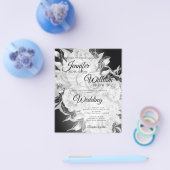 Einladung zur Hochzeit von Schwarz und Weiß Flyer (Einzeln)