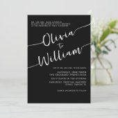 Einladung zur Hochzeit von Schwarz-Weiß-Kalligrafi (Stehend Vorderseite)