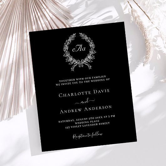 Einladung zur Hochzeit von Schwarz-weißen Kranken