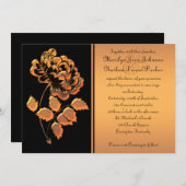 Einladung zur Hochzeit von Schwarzen und Kupfer (Vorne/Hinten)