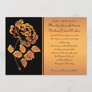 Einladung zur Hochzeit von Schwarzen und Kupfer