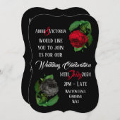 Einladung zur Hochzeit von Schwarzer Rose (Vorne/Hinten)