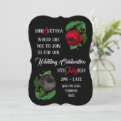 Einladung zur Hochzeit von Schwarzer Rose (Stehend Vorderseite)