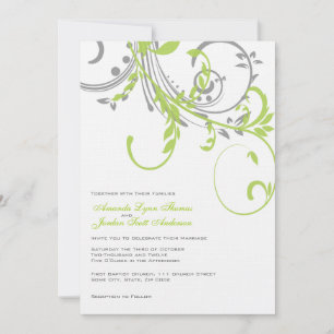 Einladung zur Hochzeit von Silber und Limonen Dopp