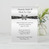 Einladung zur Hochzeit von Silver and Black Butter (Stehend Vorderseite)