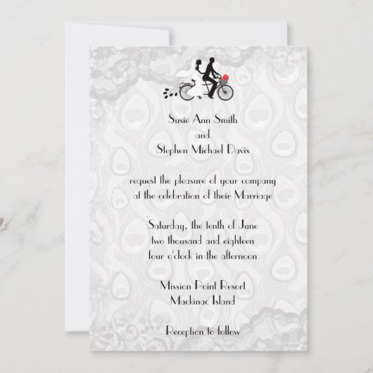 Einladung zur Hochzeit von Silver White Tandem (Vorderseite)