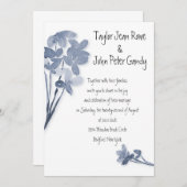 Einladung zur Hochzeit von Soft Blue Blume (Vorne/Hinten)