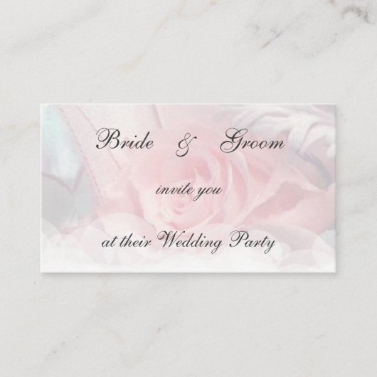 Einladung zur Hochzeit von Soft Pink Rose (Vorderseite)