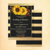 Einladung zur Hochzeit von Sonnenblumen mit Goldst