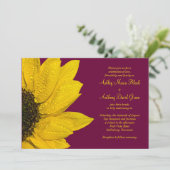 Einladung zur Hochzeit von Sonnenblumen - Wein und (Stehend Vorderseite)