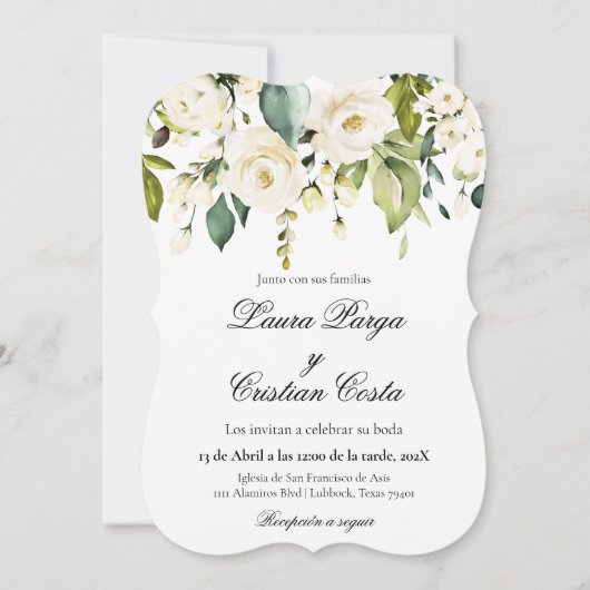 Einladung zur Hochzeit von Spanisch (Vorderseite)