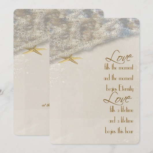 Einladung zur Hochzeit von Starfish (Vorne/Hinten)