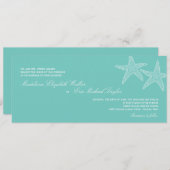 Einladung zur Hochzeit von Starfish - Blau (Vorne/Hinten)