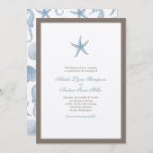 Einladung zur Hochzeit von Starfish - BLAU (Vorne/Hinten)