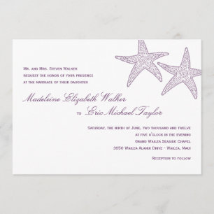 Einladung zur Hochzeit von Starfish - Lila