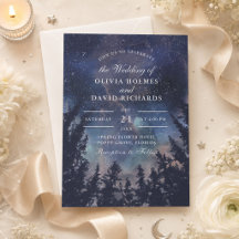 Einladung zur Hochzeit von Starry Night Forest
