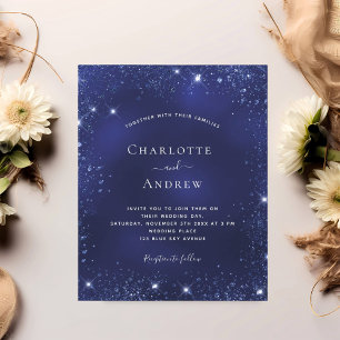 Einladung zur Hochzeit von Staubblauen Glitzer der