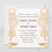 Einladung zur Hochzeit von Steampunk (Vorderseite)