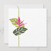 Einladung zur Hochzeit von tropischen Blumen - Grü (Rückseite)