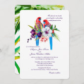 Einladung zur Hochzeit von tropischen Vögeln (Vorne/Hinten)