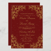 Einladung zur Hochzeit von Verzierten Blumen (Vorne/Hinten)